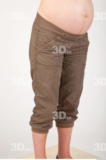 Thigh Whole Body Woman Casual Trousers Pregnant Studio photo references