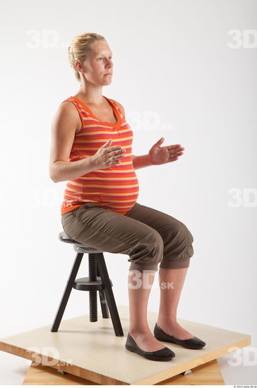 Whole Body Woman Artistic poses White Casual Pregnant