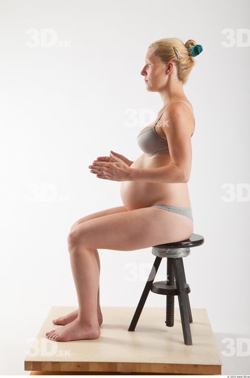 Whole Body Woman Artistic poses White Casual Pregnant