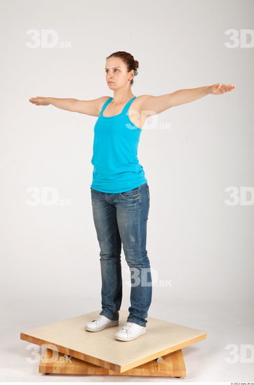 Whole Body Woman Animation references T poses Casual Average Studio photo references