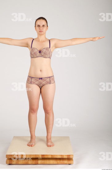 Whole Body Woman Animation references T poses Casual Underwear Average Studio photo references