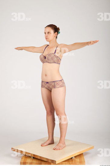 Whole Body Woman Animation references T poses Casual Underwear Average Studio photo references
