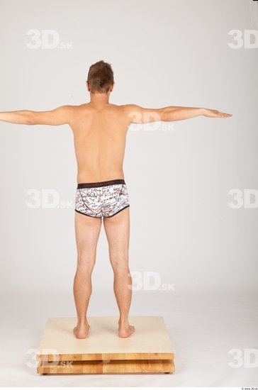 Whole Body Man Animation references T poses Casual Underwear Athletic Studio photo references