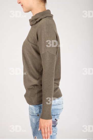 Arm Whole Body Woman Animation references Casual Sweatshirt Slim Studio photo references