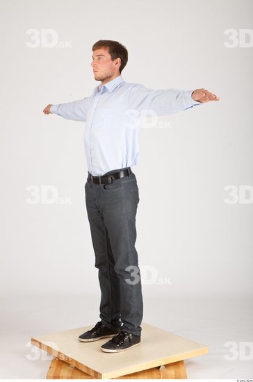 Whole Body Man T poses Formal Athletic Studio photo references