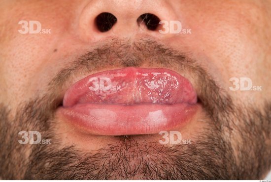 Whole Body Tongue Man Casual Average Bearded Studio photo references