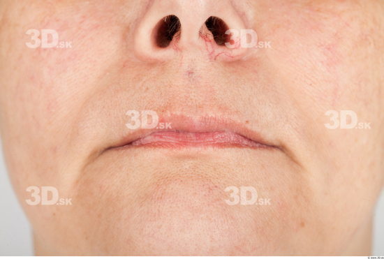 Mouth Woman White Average Wrinkles