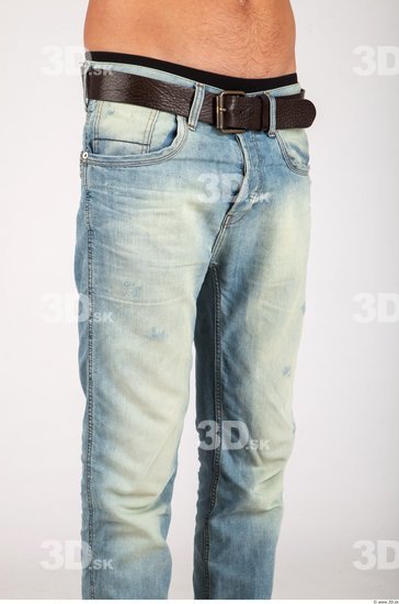 Thigh Whole Body Man Casual Jeans Athletic Studio photo references