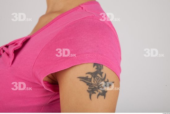 Arm Whole Body Woman Tattoo Casual Shirt T shirt Slim Studio photo references