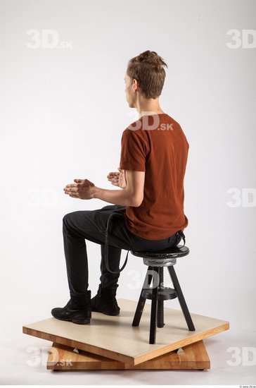 Whole Body Man White Casual Slim Studio photo references