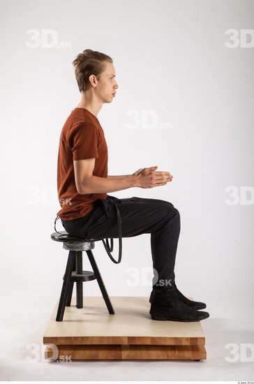 Whole Body Man White Casual Slim Studio photo references