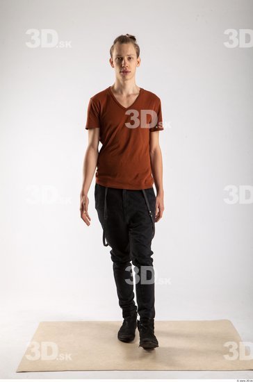 Whole Body Man White Casual Slim Studio photo references