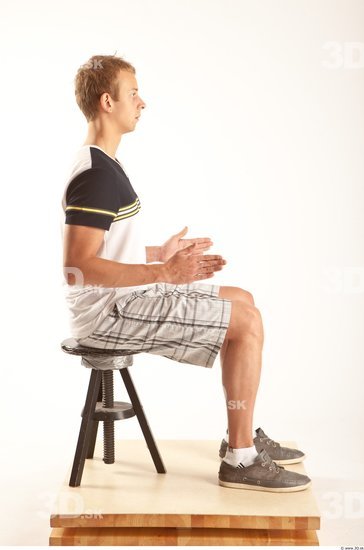 Whole Body Man Artistic poses White Casual Slim