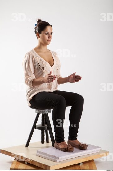 Whole Body Woman Artistic poses White Casual Slim