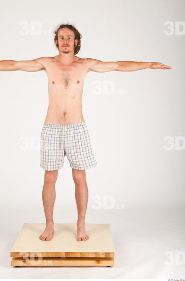 Whole Body Man T poses Historical Underwear Slim Studio photo references