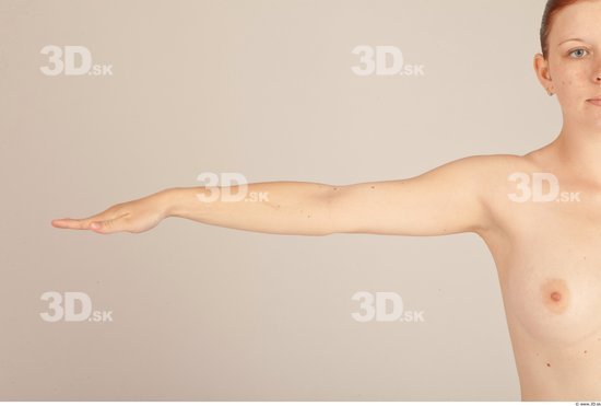 Arm Whole Body Woman Nude Casual Slim Studio photo references