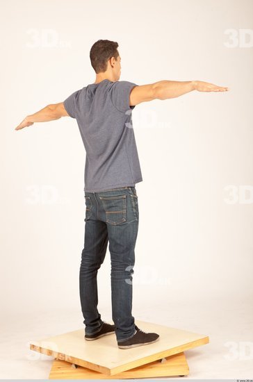 Whole Body Man T poses Casual Athletic Studio photo references