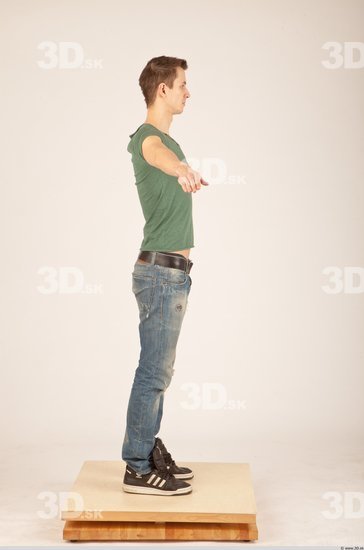 Whole Body Man White Casual Athletic Male Studio Poses