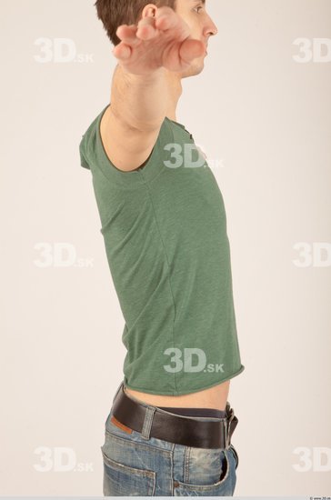 Whole Body Man White Casual Athletic Male Studio Poses