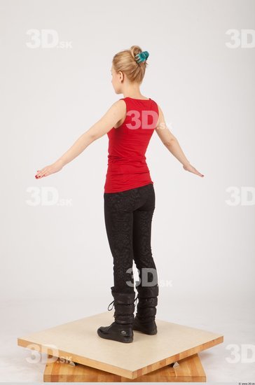 Whole Body Woman White Casual Slim Female Studio Poses