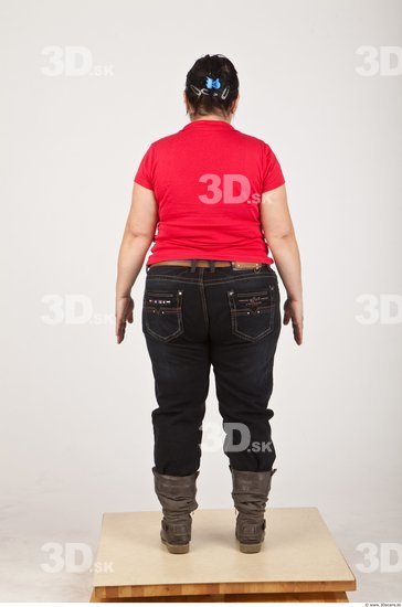 Whole Body Woman White Casual Overweight Wrinkles Female Studio Poses