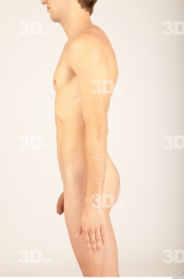 Arm Whole Body Man Nude Casual Slim Studio photo references