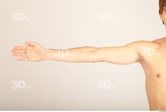 Arm Whole Body Man Nude Casual Slim Studio photo references