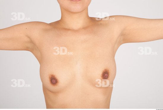 Whole Body Breast Woman Asian Nude Casual Slim Studio photo references