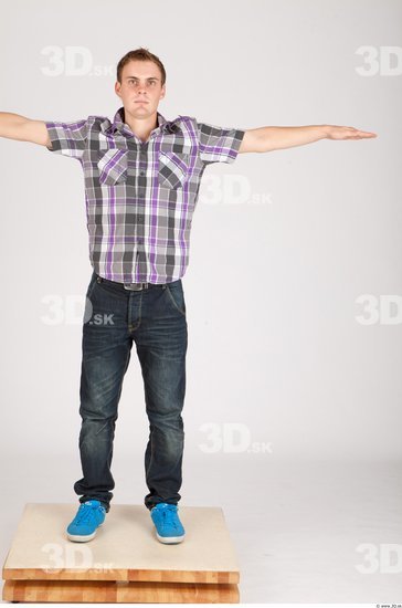 Whole Body Man T poses Casual Average Studio photo references