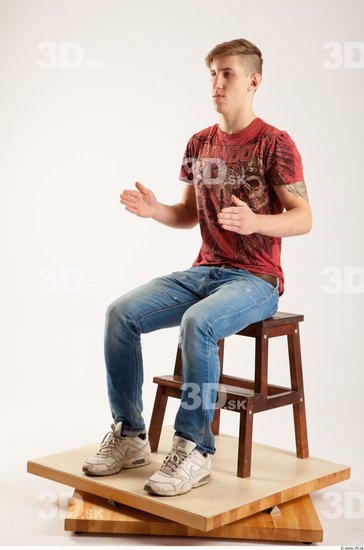 Whole Body Man Artistic poses White Casual Slim