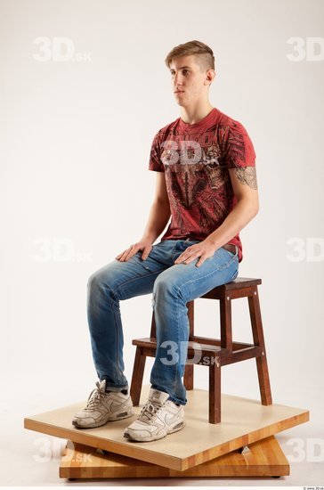 Whole Body Man Artistic poses White Casual Slim