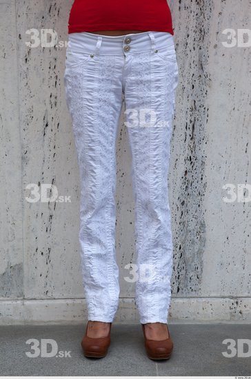 Leg Woman White Casual Trousers Average