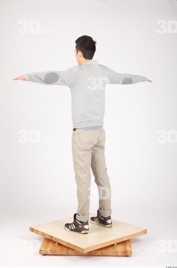 Whole Body Man T poses Asian Casual Slim Studio photo references
