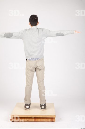 Whole Body Man T poses Asian Casual Slim Studio photo references