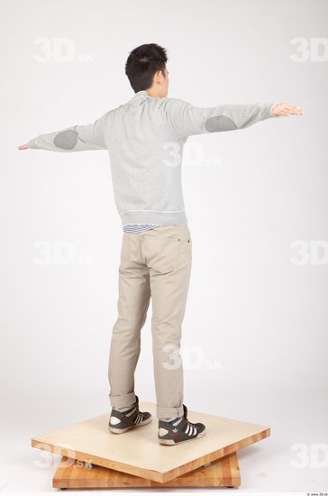 Whole Body Man T poses Asian Casual Slim Studio photo references