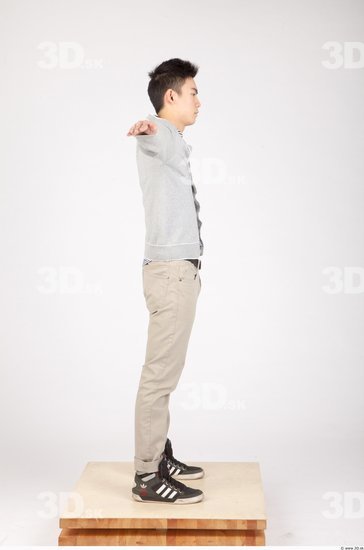 Whole Body Man T poses Asian Casual Slim Studio photo references