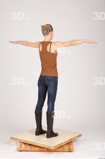 Whole Body Woman T poses Casual Slim Studio photo references