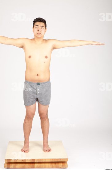 Whole Body Man T poses Asian Underwear Shorts Average Studio photo references