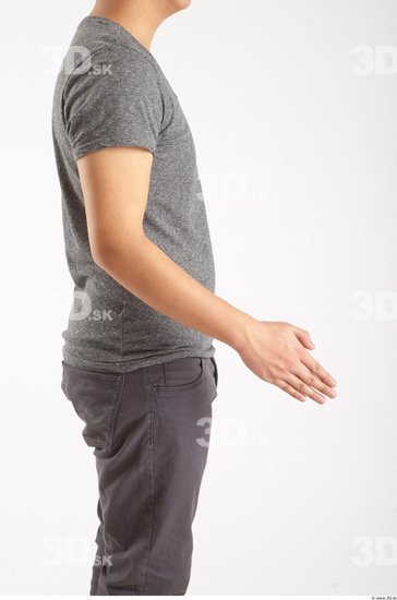Arm Whole Body Man Animation references Asian Casual Shirt T shirt Average Studio photo references