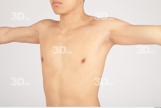 Chest Asian Nude Slim Studio photo references