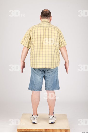 Whole Body Man Animation references Casual Overweight Bald Studio photo references