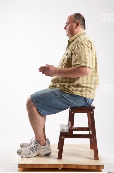 Whole Body Man Artistic poses White Casual Overweight Bald