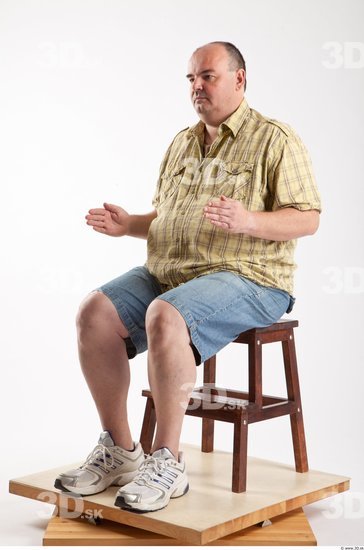 Whole Body Man Artistic poses White Casual Overweight Bald