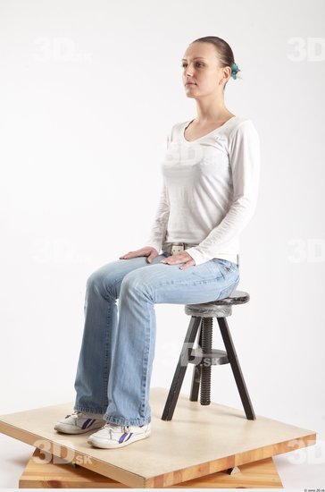 Whole Body Woman Artistic poses White Casual Slim