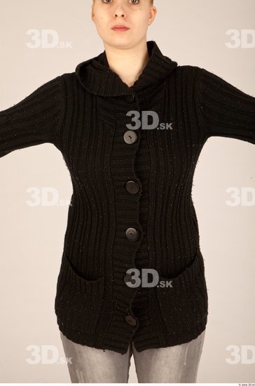 Upper Body Woman Casual Sweater Slim Studio photo references