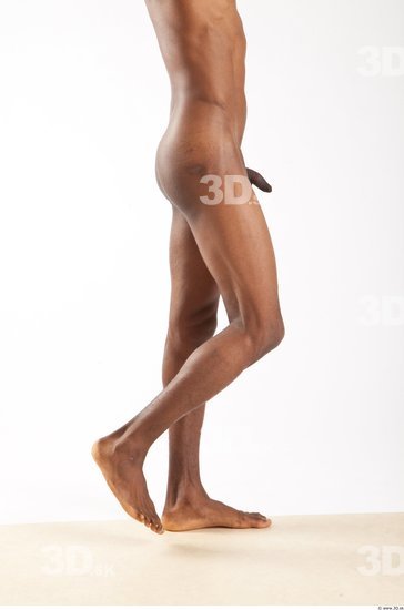 Leg Whole Body Man Animation references Black Nude Casual Athletic Studio photo references
