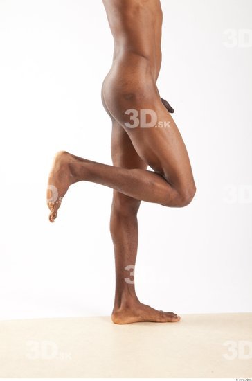 Leg Whole Body Man Animation references Black Nude Casual Athletic Studio photo references