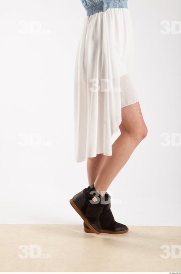 Leg Woman Animation references White Casual Dress Slim