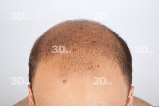 Back Hair Slim Bald Studio photo references