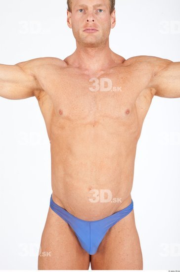 Upper Body Man White Underwear Swimsuit Muscular